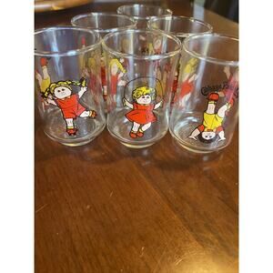 Vintage Cabbage Patch Kids Glasses Tumblers 1984 USA Lot of 6